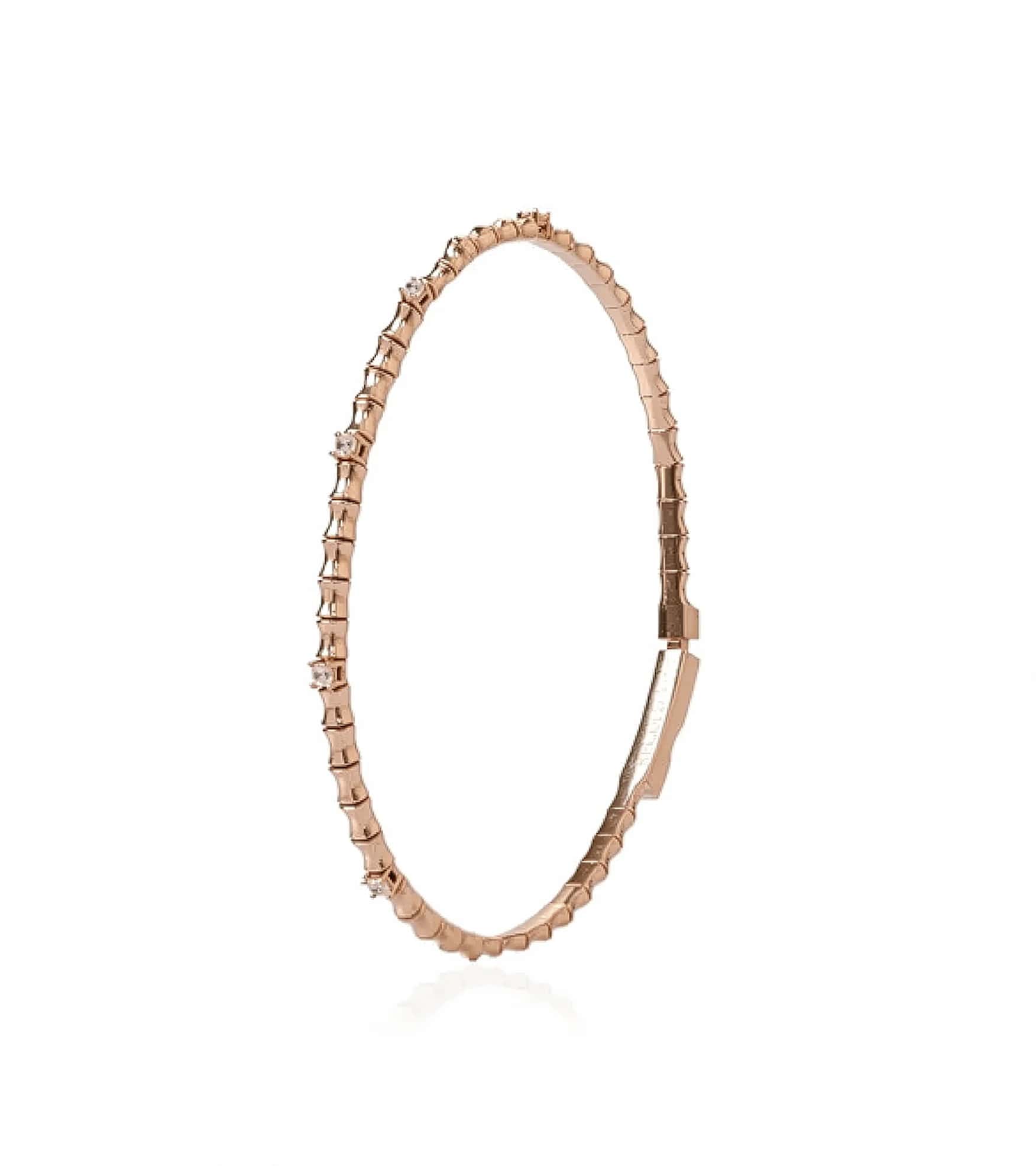 Taşlı Mini Kemik Bilezik Rose görseli 1