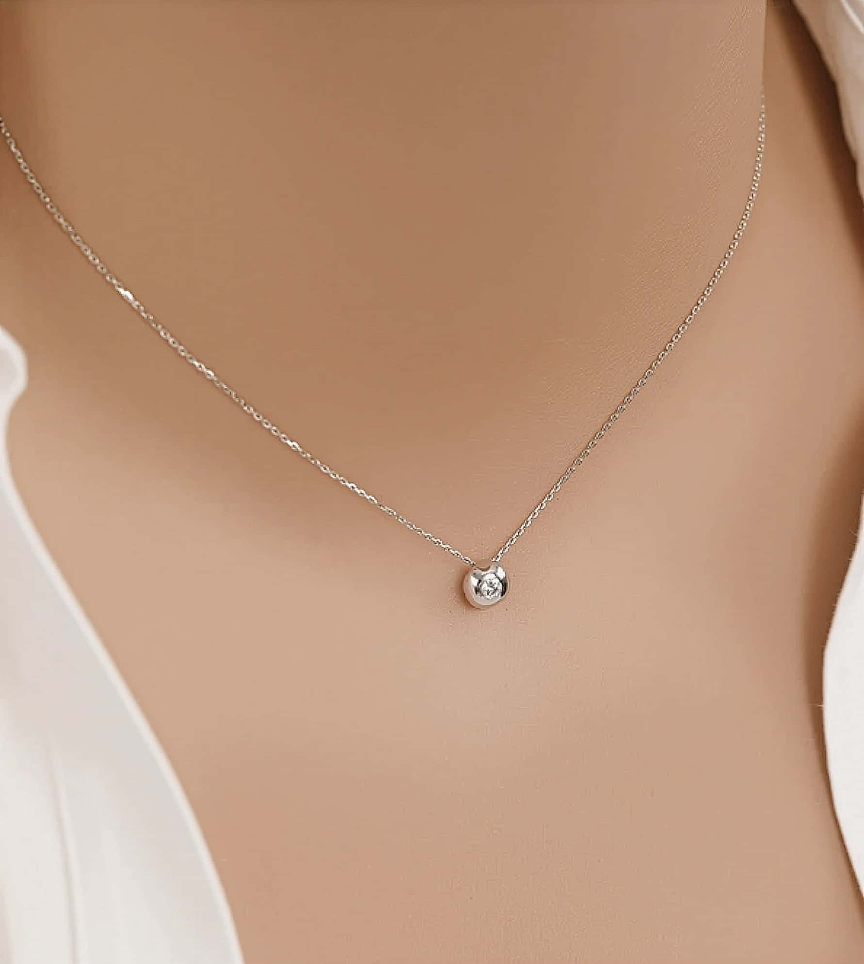 Tektaşlı Mini Top Kolye görseli 1
