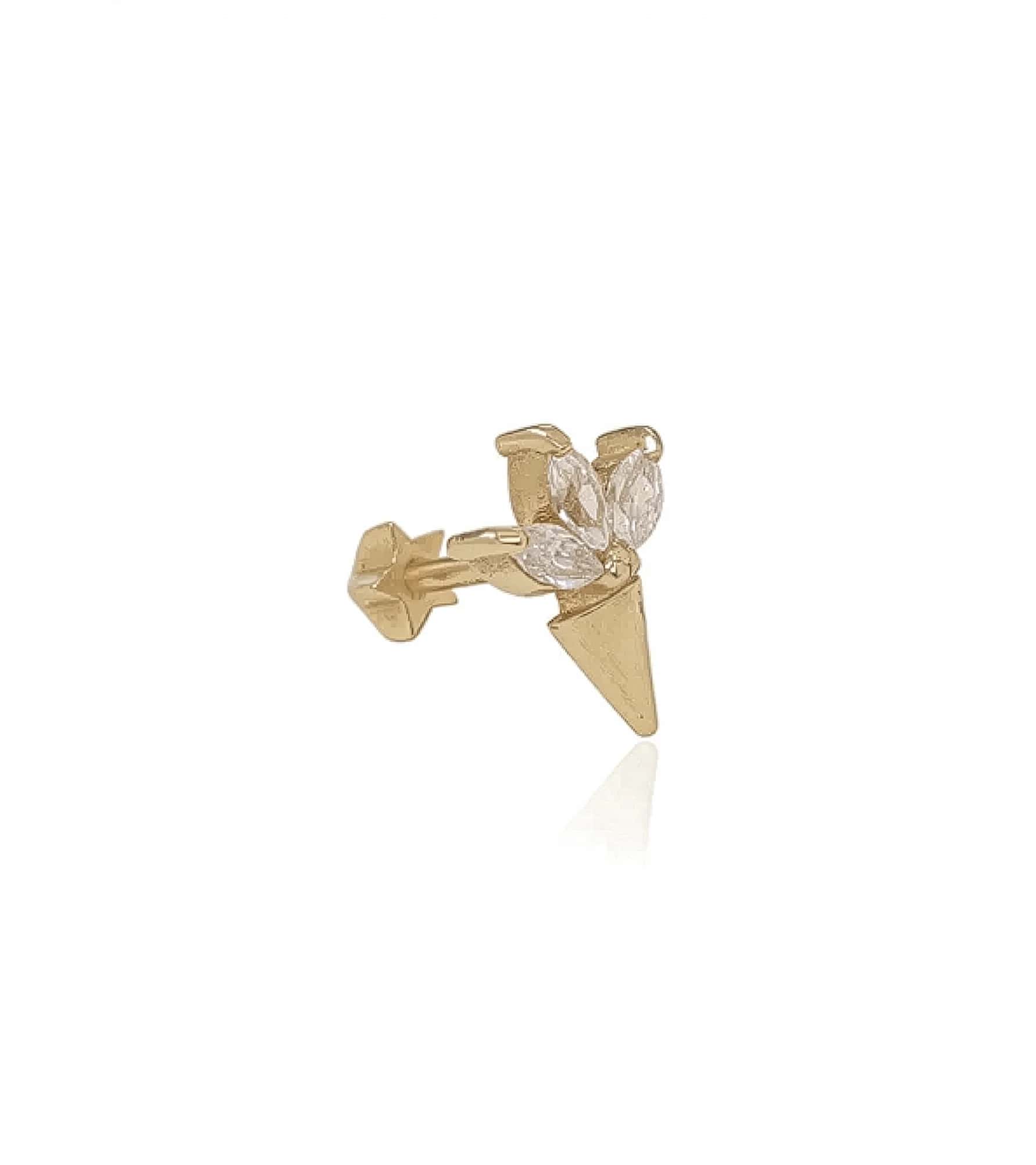 Lotuslu Koni Piercing (Tragus) görseli 1