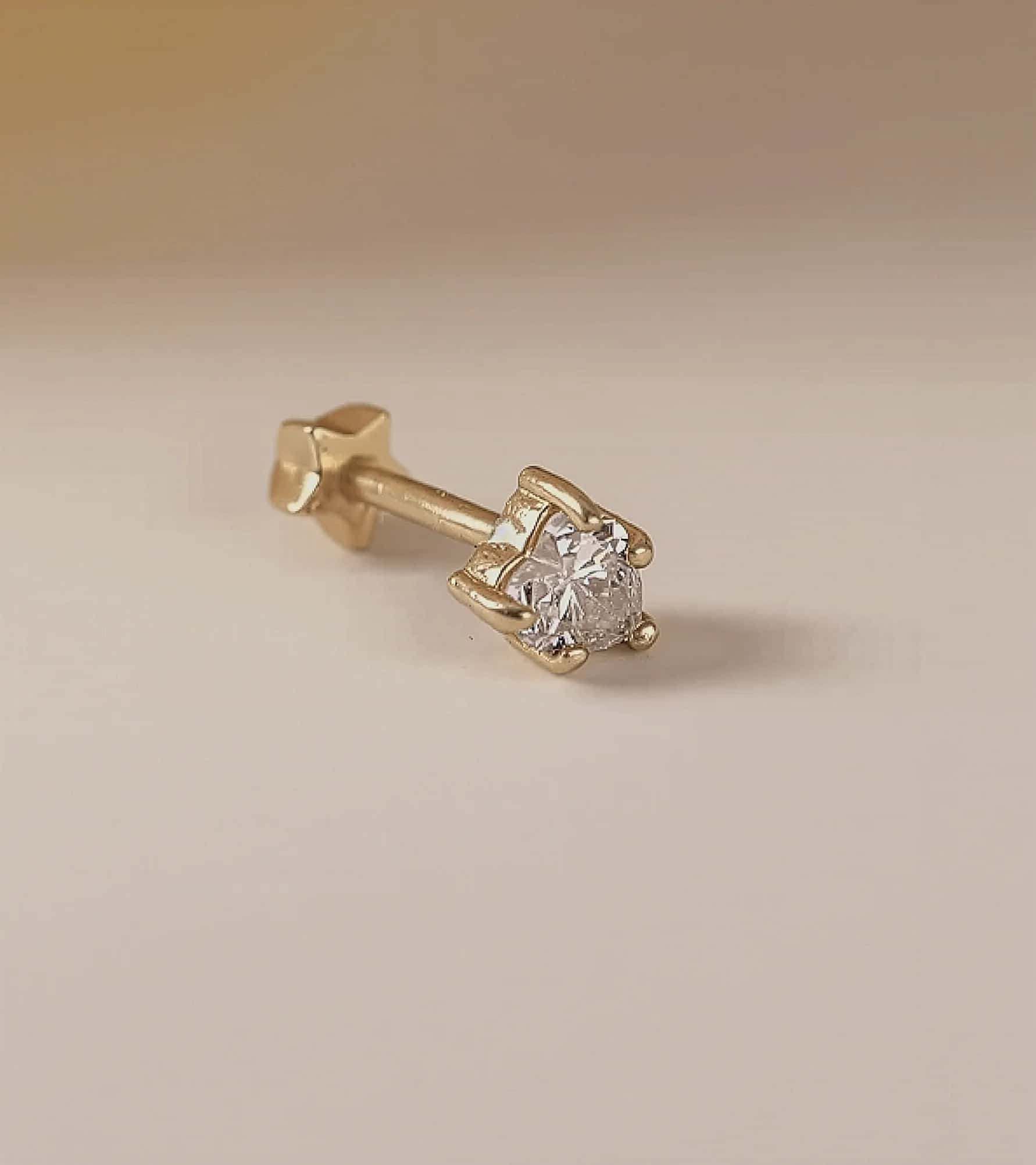 Kalp Tektaş Piercing (Tragus) görseli 3