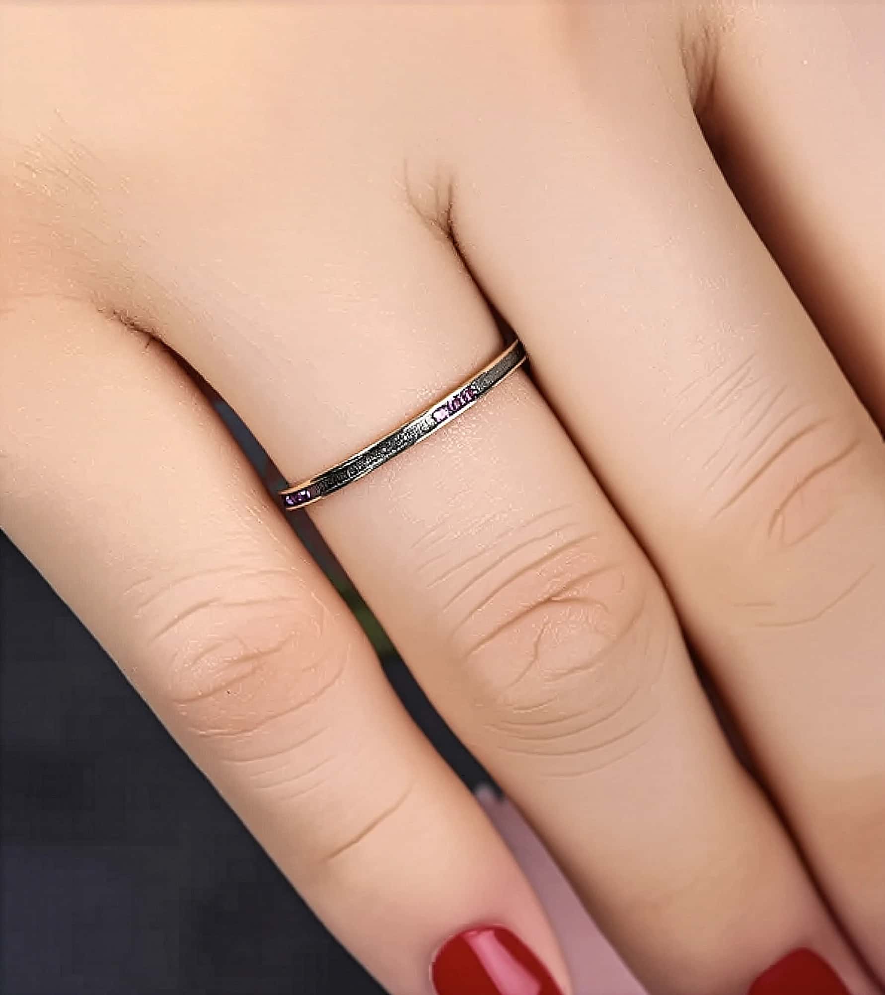 Pembe Taşlı Mini Yüzük görseli 2