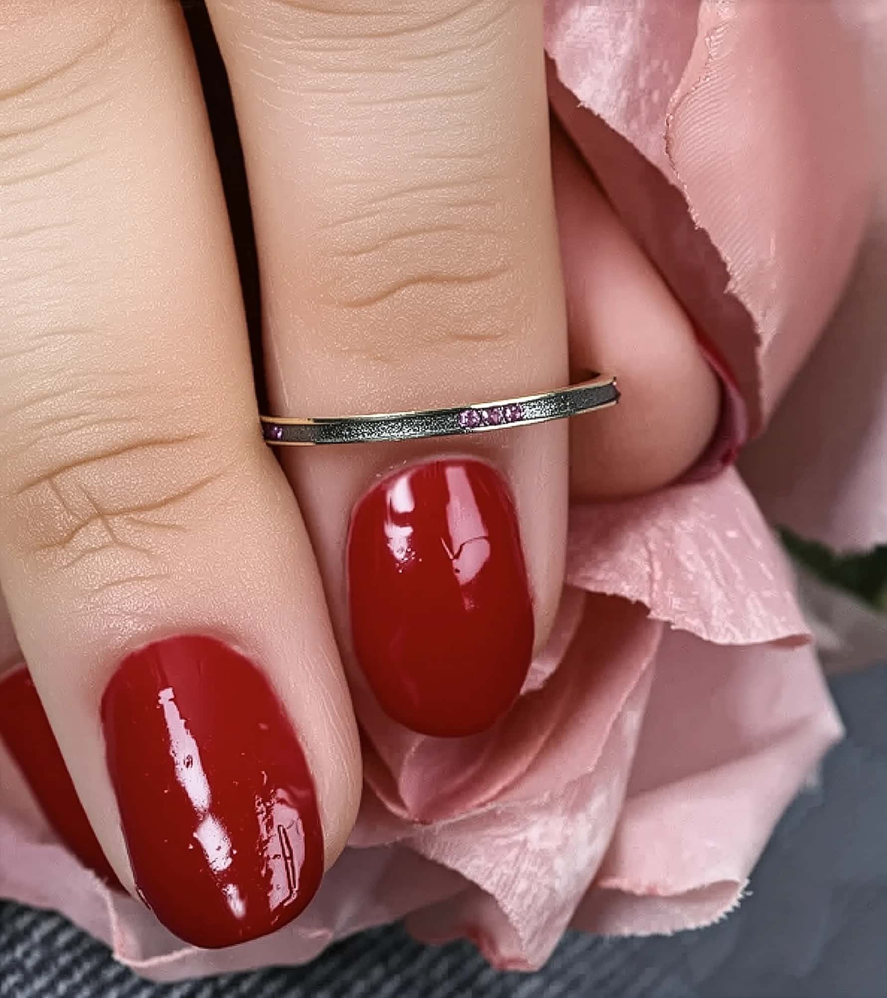 Pembe Taşlı Mini Yüzük görseli 3