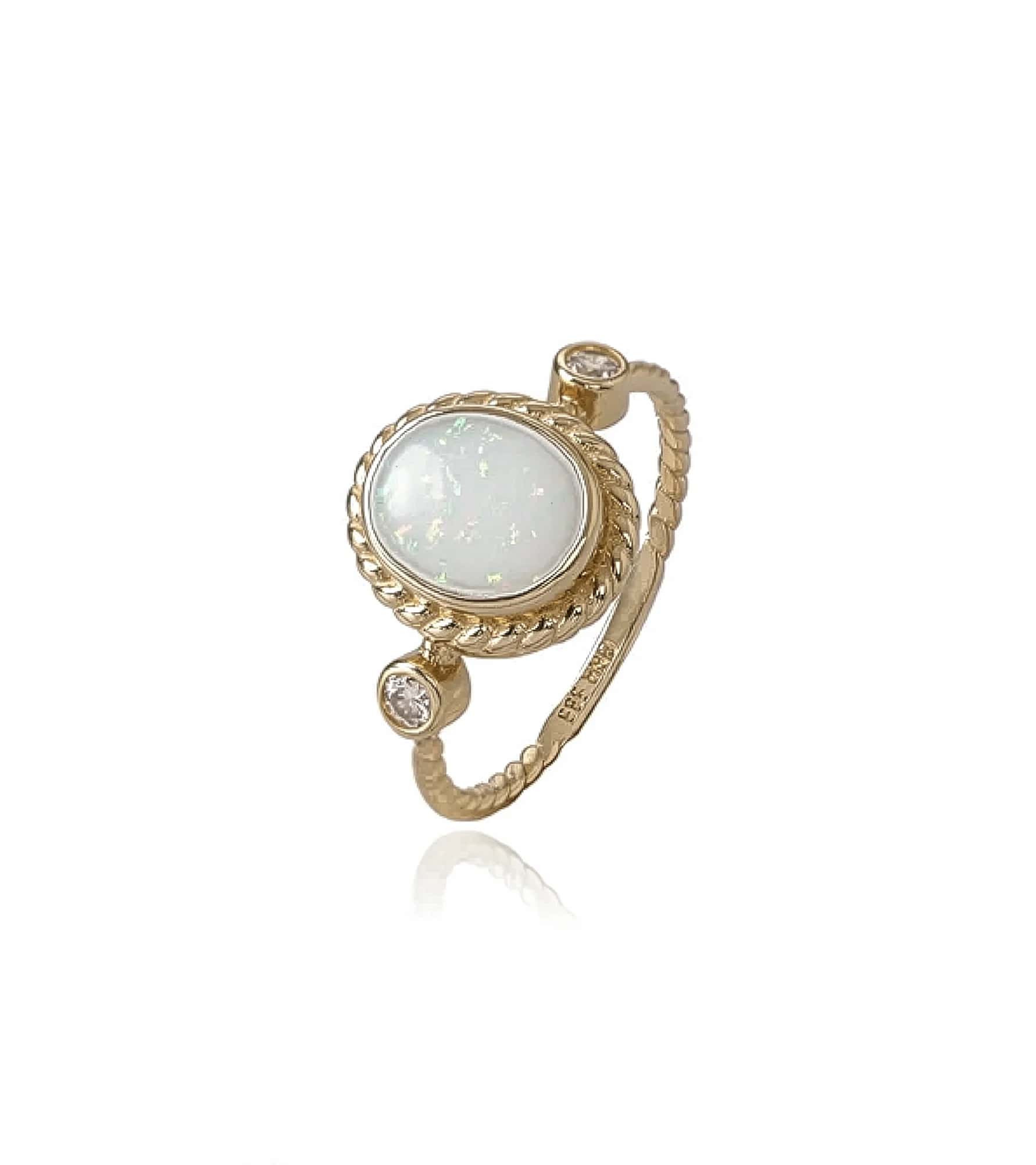 Taşlı Opal Vintage Yüzük görseli 1