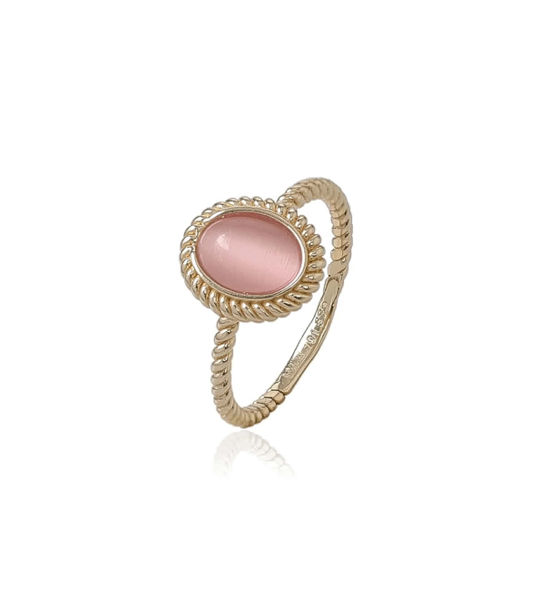 Pembe Taşlı Vintage Yüzük görseli 1