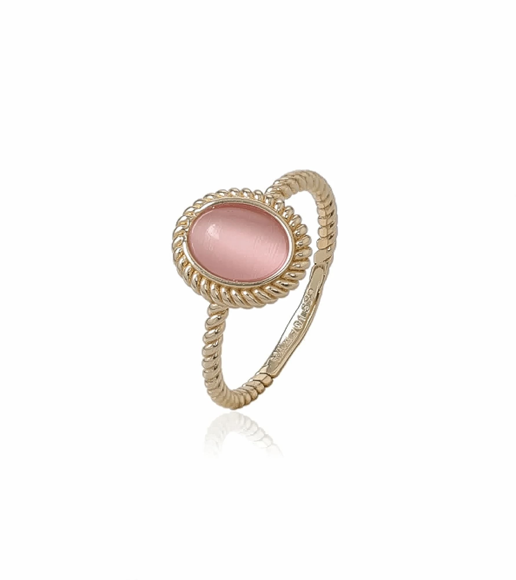 Pembe Taşlı Vintage Yüzük