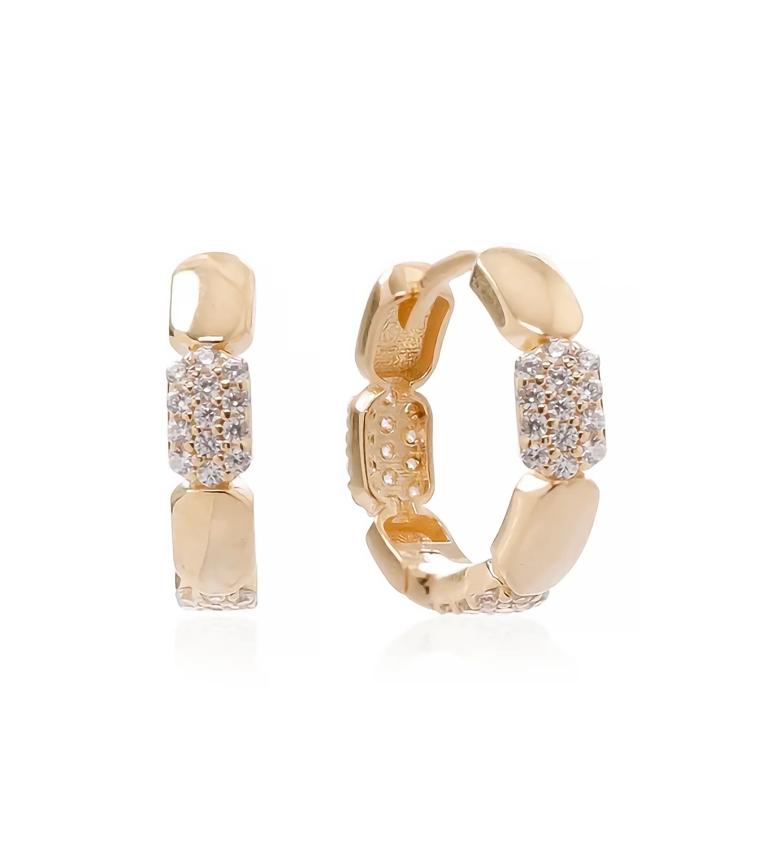 Taşlı Pul Halka Küpe ürün görseli